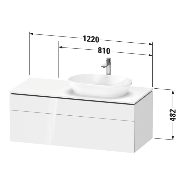 Duravit Waschtischunterschrank L-Cube 122x55x48,2cm, AS R, s g, k EinrSy