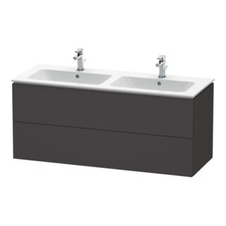 Duravit Waschtischunterschrank L-Cube 129x48,1x55cm, 2 SBK, wandhängend, graph matt