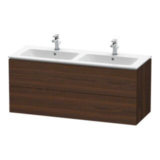 Duravit Waschtischunterschrank L-Cube 129x48,1x55cm, 2 SBK, wandhängend, Nussb geb.