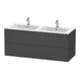 Duravit Waschtischunterschrank L-Cube 129x48,1x55cm, 2 Schub., wandhängend, graph ma-1