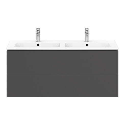 Duravit Waschtischunterschrank L-Cube 129x48,1x55cm, 2 Schub., wandhängend, graph ma
