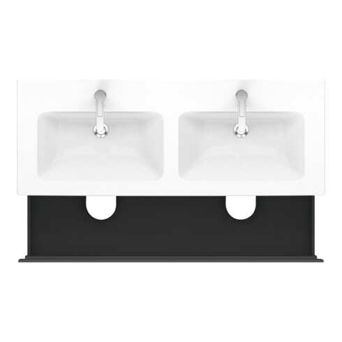Duravit Waschtischunterschrank L-Cube 129x48,1x55cm, 2 Schub., wandhängend, graph ma