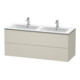 Duravit Waschtischunterschrank L-Cube 129x48,1x55cm, 2 Schub., wandhängend, Tau matt-1
