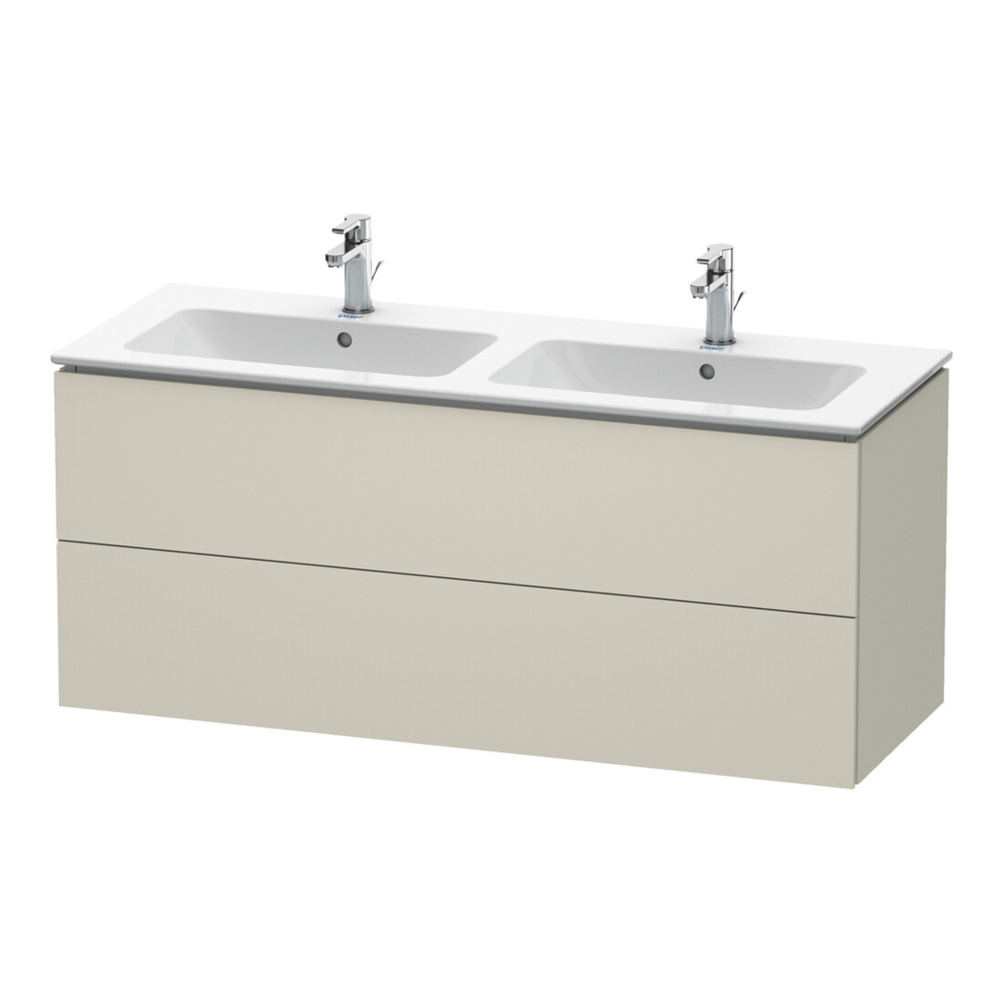 Duravit Waschtischunterschrank L-Cube 129x48,1x55cm, 2 Schub., wandhängend, Tau matt