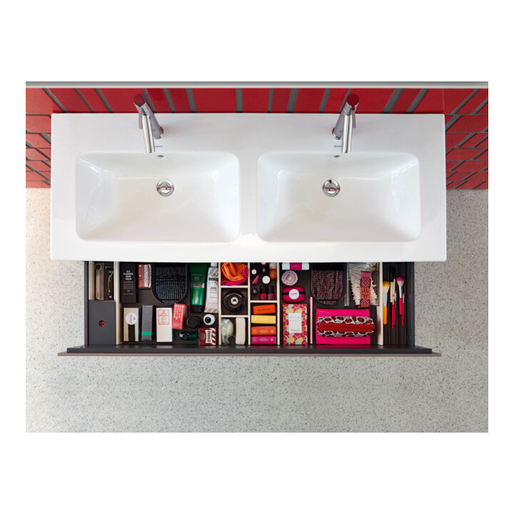 Duravit Waschtischunterschrank L-Cube 129x48,1x55cm, 2 Schub., wandhängend, we. hgl