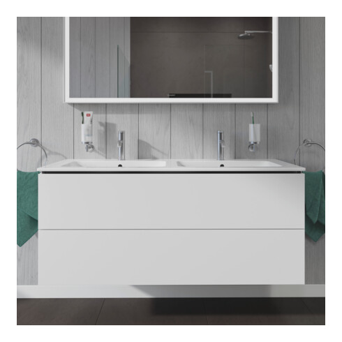 Duravit Waschtischunterschrank L-Cube 129x48,1x55cm, 2 Schub., wandhängend, we. matt