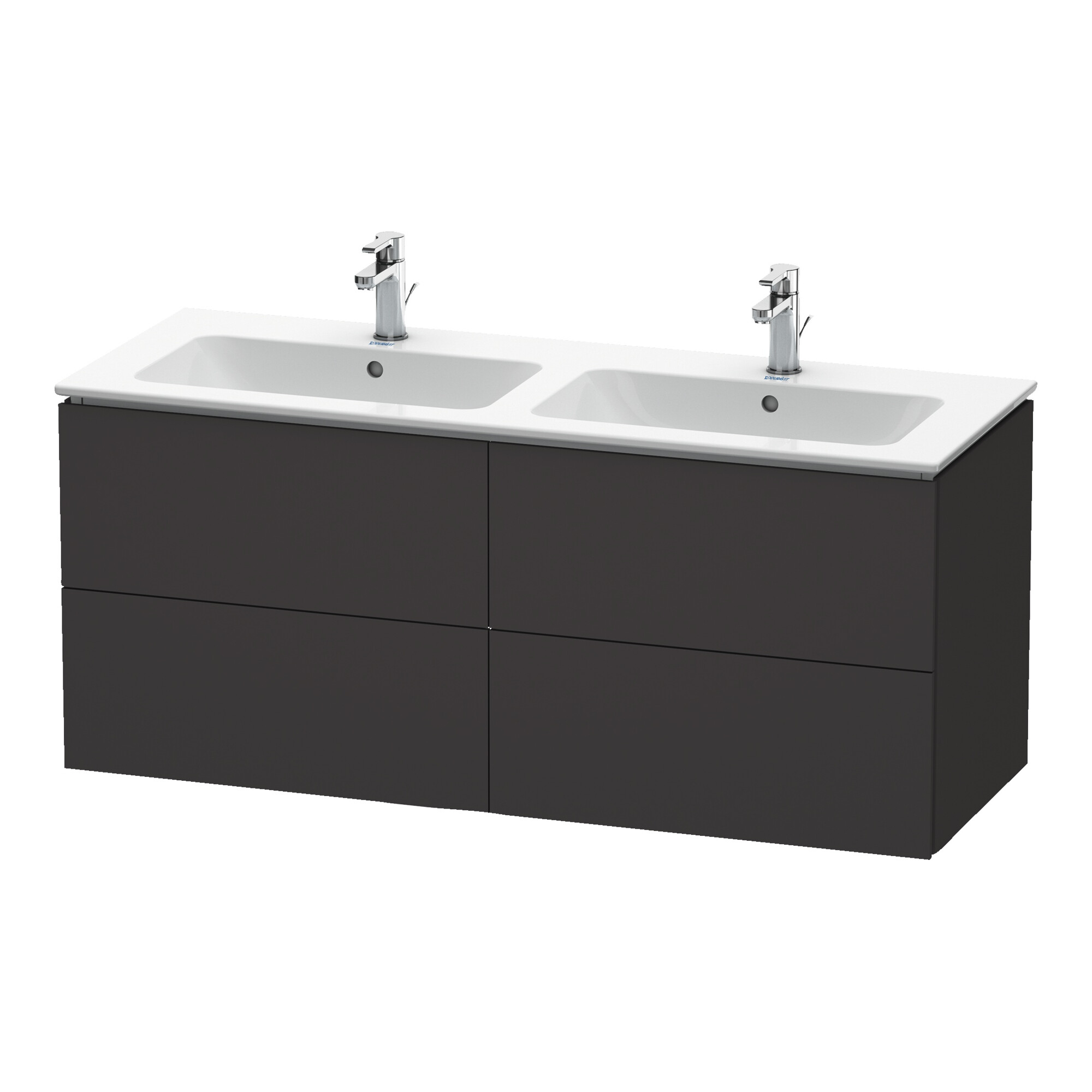 Duravit Waschtischunterschrank L-Cube 129x48,1x55cm, 4 SBK, wandhängend, graph matt