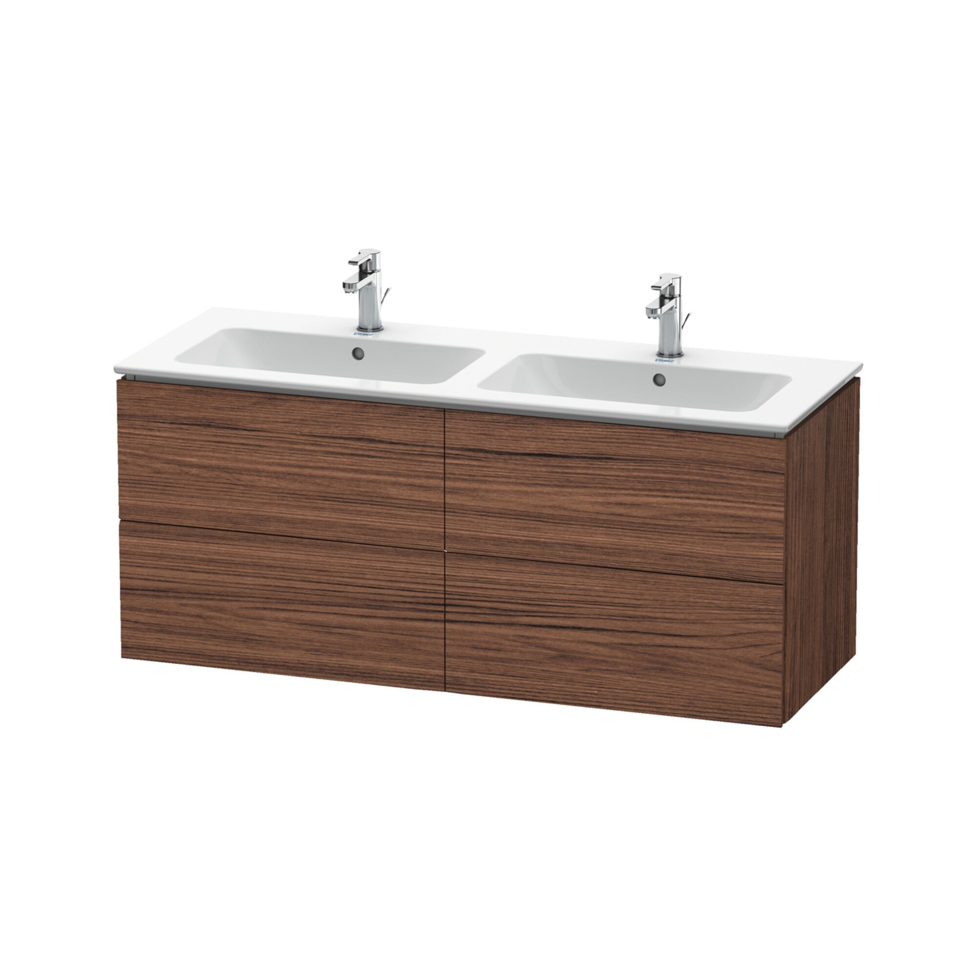 Duravit Waschtischunterschrank L-Cube 129x48,1x55cm, 4 SBK, wandhängend, Nussb dkl.