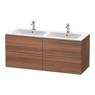 Duravit Waschtischunterschrank L-Cube 129x48,1x55cm, 4 SBK, wandhängend, Nussb Nat