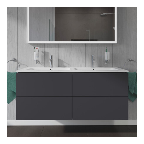 Duravit Waschtischunterschrank L-Cube 129x48,1x55cm, 4 Schub., wandhängend, graph ma