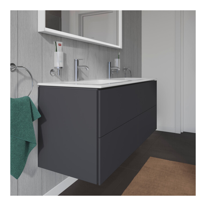Duravit Waschtischunterschrank L-Cube 129x48,1x55cm, 4 Schub., wandhängend, graph ma