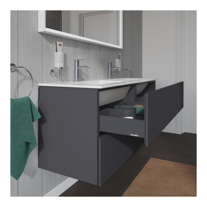 Duravit Waschtischunterschrank L-Cube 129x48,1x55cm, 4 Schub., wandhängend, graph ma