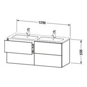Duravit Waschtischunterschrank L-Cube 129x48,1x55cm, 4 Schub., wandhängend, med. Ei-4