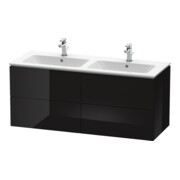Duravit Waschtischunterschrank L-Cube 129x48,1x55cm, 4 Schub., wandhängend, sw hgl