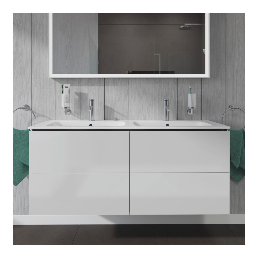 Duravit Waschtischunterschrank L-Cube 129x48,1x55cm, 4 Schub., wandhängend, we. hgl