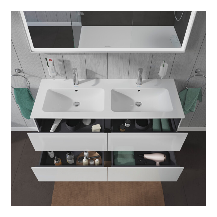 Duravit Waschtischunterschrank L-Cube 129x48,1x55cm, 4 Schub., wandhängend, we. hgl