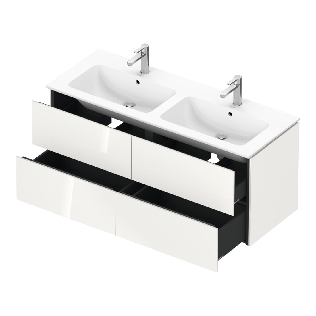 Duravit Waschtischunterschrank L-Cube 129x48,1x55cm, 4 Schub., wandhängend, we. hgl