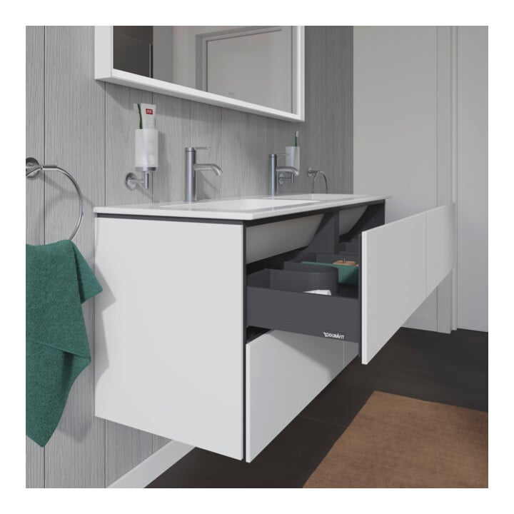 Duravit Waschtischunterschrank L-Cube 129x48,1x55cm, 4 Schub., wandhängend, we. matt