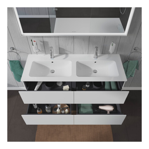 Duravit Waschtischunterschrank L-Cube 129x48,1x55cm, 4 Schub., wandhängend, we. matt