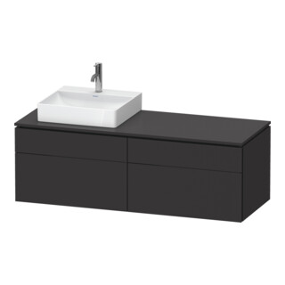Duravit Waschtischunterschrank L-Cube 142x55x48,2cm, 2 SBK, wd, An L, gra matt