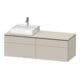 Duravit Waschtischunterschrank L-Cube 142x55x48,2cm, 2 SBK, wd, An L, Tau matt-1