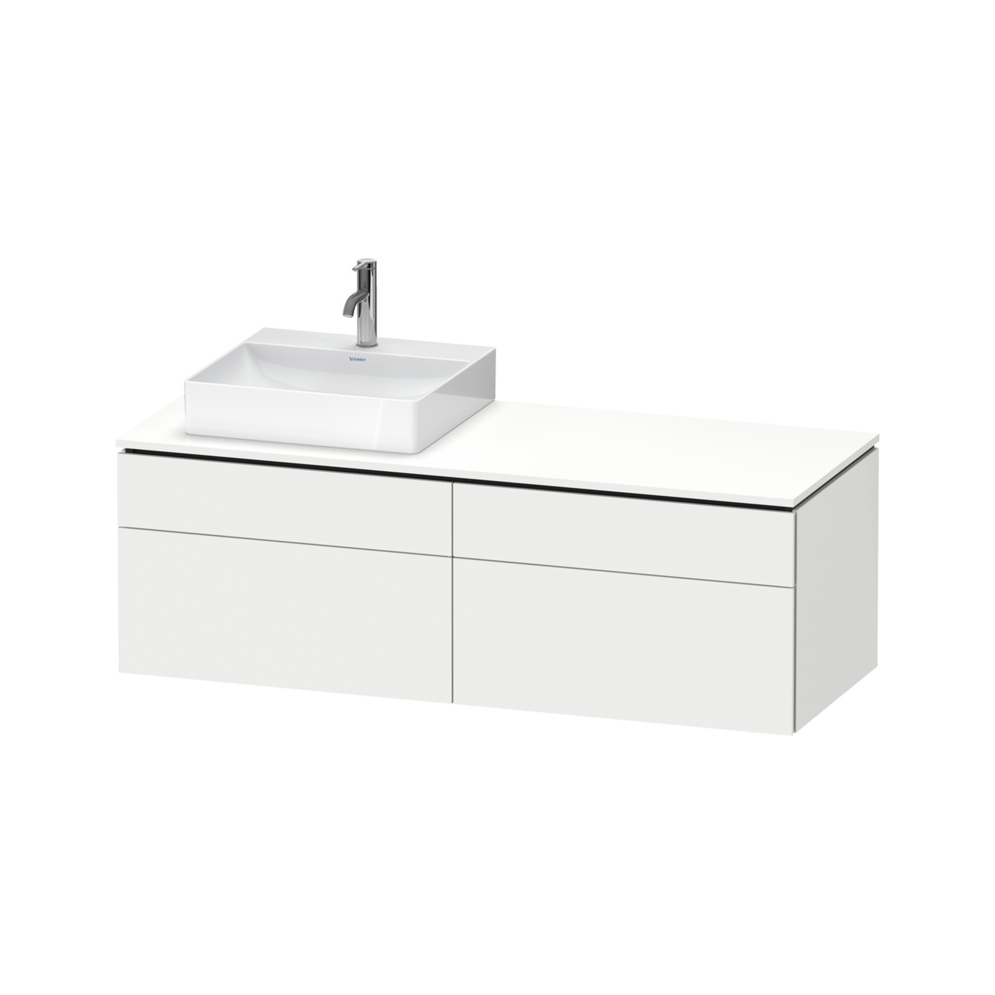 Duravit Waschtischunterschrank L-Cube 142x55x48,2cm, 2 SBK, wd, An L, we. matt