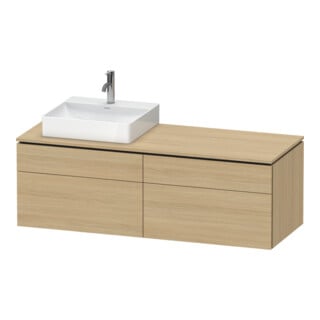 Duravit Waschtischunterschrank L-Cube 142x55x48,2cm, 2 SBK, wd, An li, Ei Nat