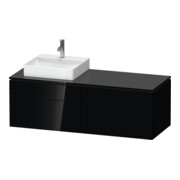 Duravit Waschtischunterschrank L-Cube 142x55x48,2cm, 2 SBK, wd, An li, sw hgl