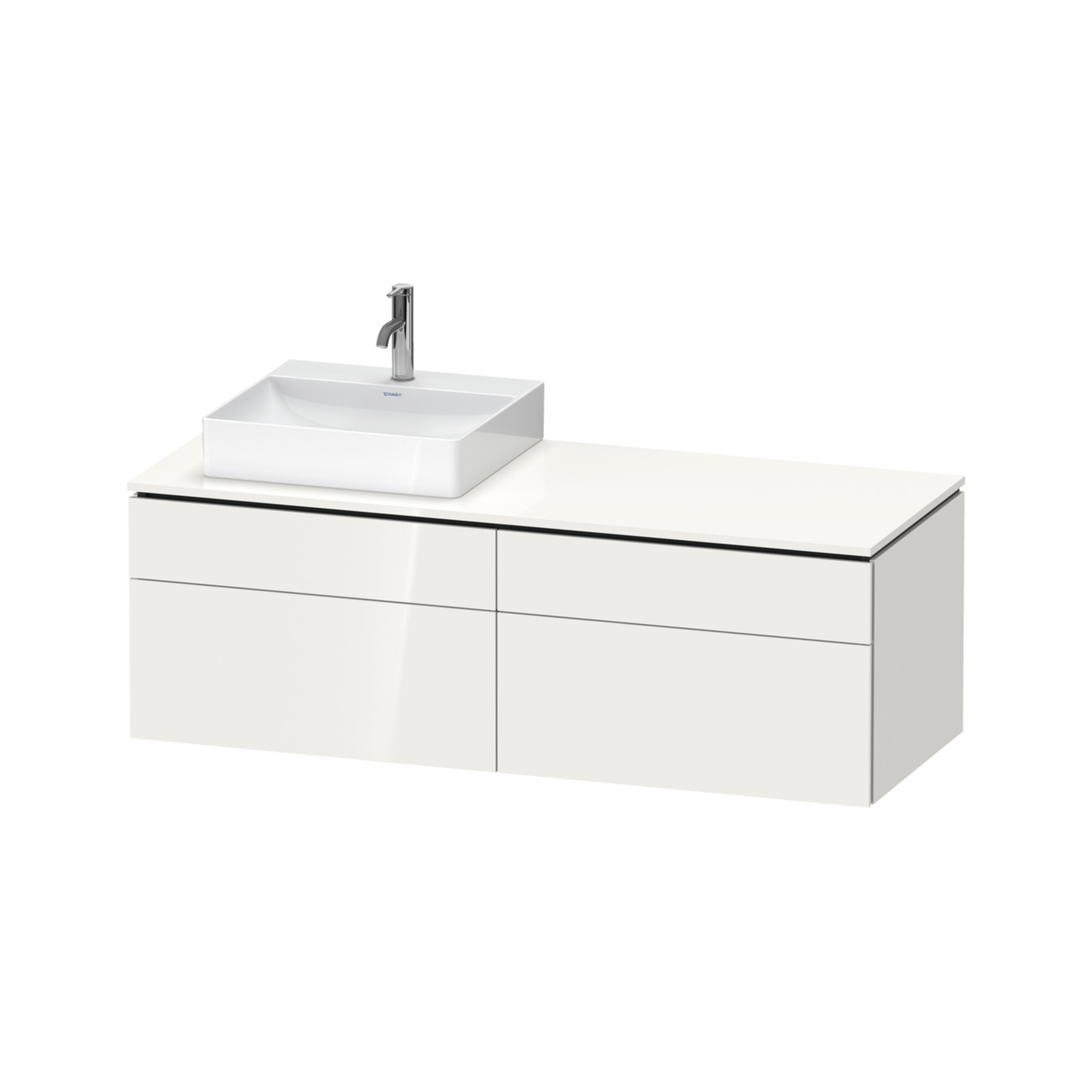 Duravit Waschtischunterschrank L-Cube 142x55x48,2cm, 2 SBK, wd, An li, we. hgl