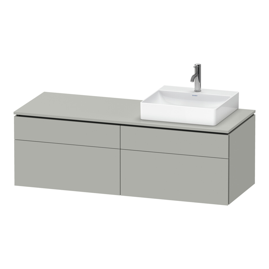 Duravit Waschtischunterschrank L-Cube 142x55x48,2cm, 2 SBK, wd, An R, bg ma
