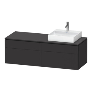 Duravit Waschtischunterschrank L-Cube 142x55x48,2cm, 2 SBK, wd, An R, gra matt