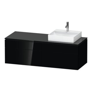 Duravit Waschtischunterschrank L-Cube 142x55x48,2cm, 2 SBK, wd, An re, sw hgl
