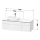 Duravit Waschtischunterschrank L-Cube 142x55x48,2cm, AS L, E s, k EinrSy