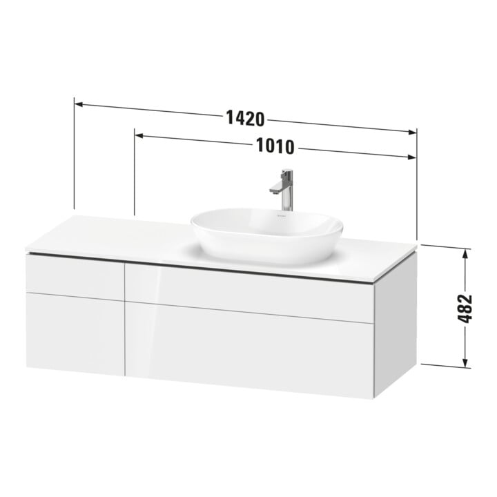 Duravit Waschtischunterschrank L-Cube 142x55x48,2cm, AS R, E d ge, k EinrSy