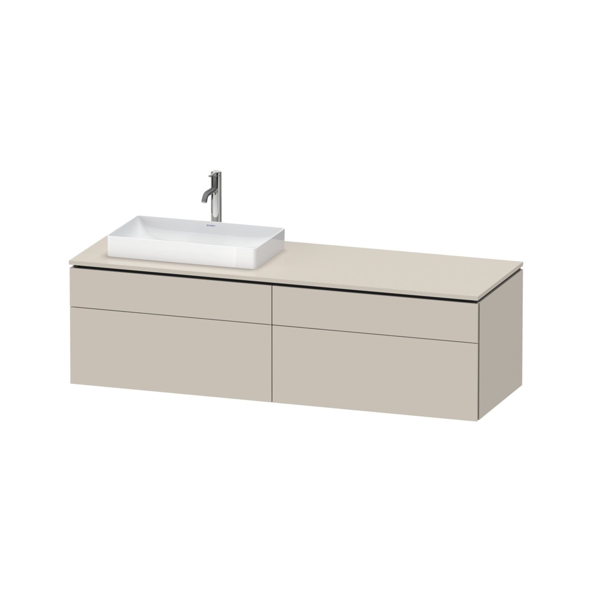 Duravit Waschtischunterschrank L-Cube 162x55x48,2cm, 2 SBK, wd, AS L, Tau matt