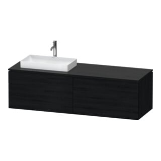 Duravit Waschtischunterschrank L-Cube 162x55x48,2cm, 2 SBK, wd, AS li, Ei sw