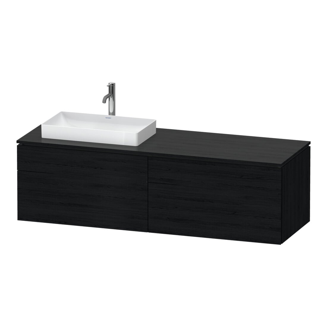 Duravit Waschtischunterschrank L-Cube 162x55x48,2cm, 2 SBK, wd, AS li, Ei sw