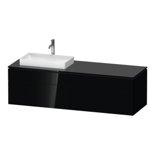 Duravit Waschtischunterschrank L-Cube 162x55x48,2cm, 2 SBK, wd, AS li, sw hgl