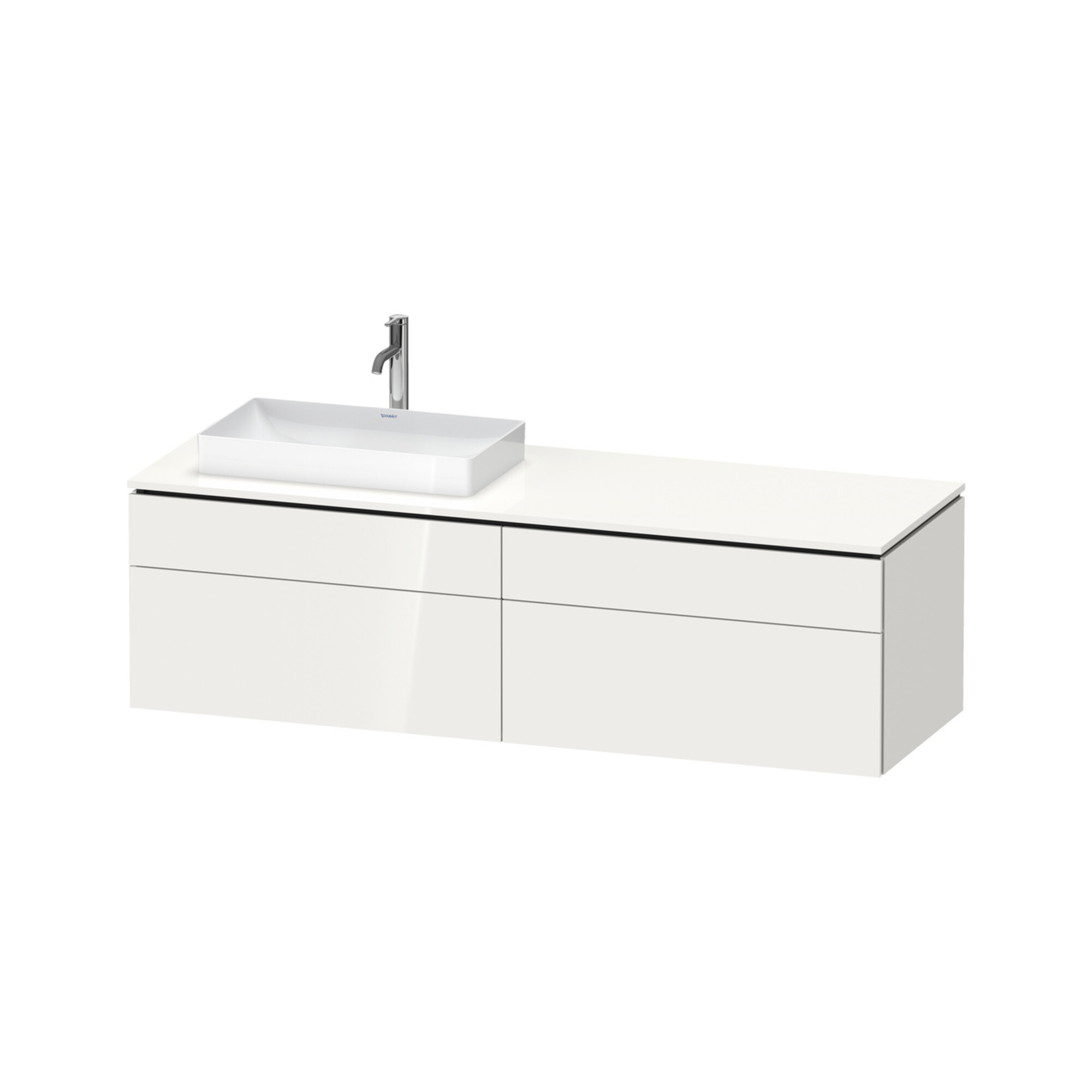 Duravit Waschtischunterschrank L-Cube 162x55x48,2cm, 2 SBK, wd, AS li, we. hgl