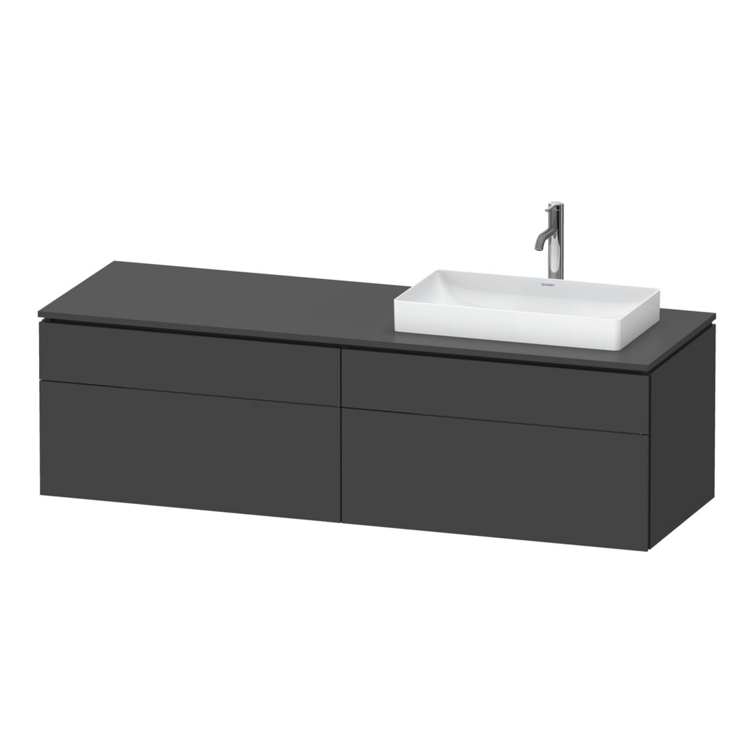 Duravit Waschtischunterschrank L-Cube 162x55x48,2cm, 2 SBK, wd, AS R, graph ma