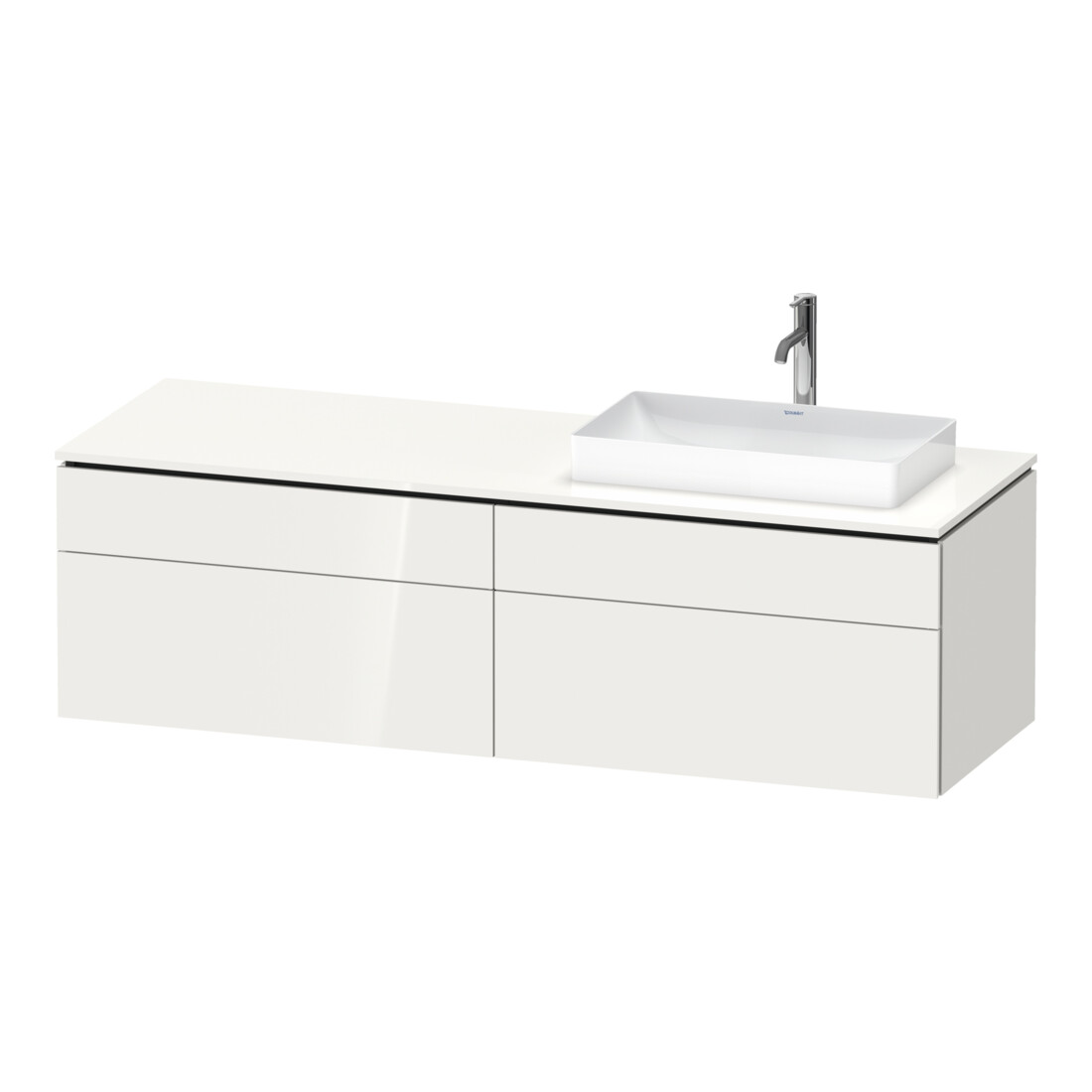Duravit Waschtischunterschrank L-Cube 162x55x48,2cm, 2 SBK, wd, AS re, we. hgl