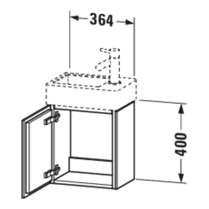 Duravit Waschtischunterschrank L-Cube 36,4x24,1x40cm, wandhängend, T li, Ei schwarz