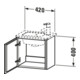 Duravit Waschtischunterschrank L-Cube 42x29,4x40cm, wandhängend, T re, Eiche schwarz