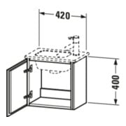 Duravit Waschtischunterschrank L-Cube 42x29,4x40cm, wandhängend, T re, Eiche schwarz-4