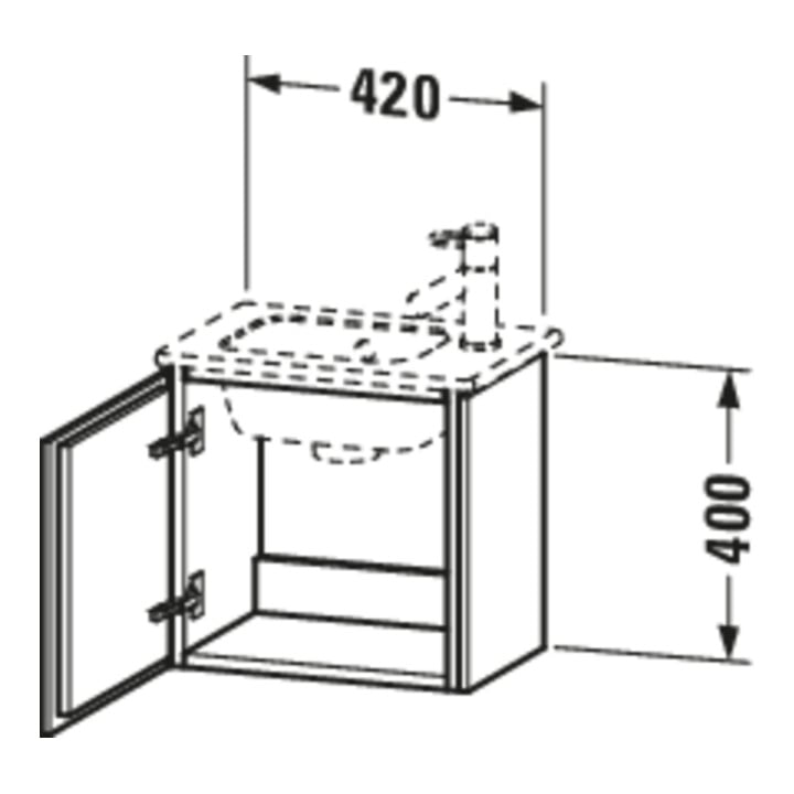 Duravit Waschtischunterschrank L-Cube 42x29,4x40cm, wandhängend, T re, Eiche schwarz
