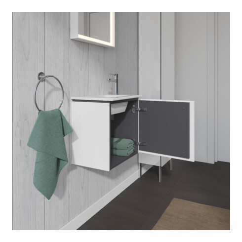 Duravit Waschtischunterschrank L-Cube 42x29,4x40cm, wandhängend, Tür re, we. hgl