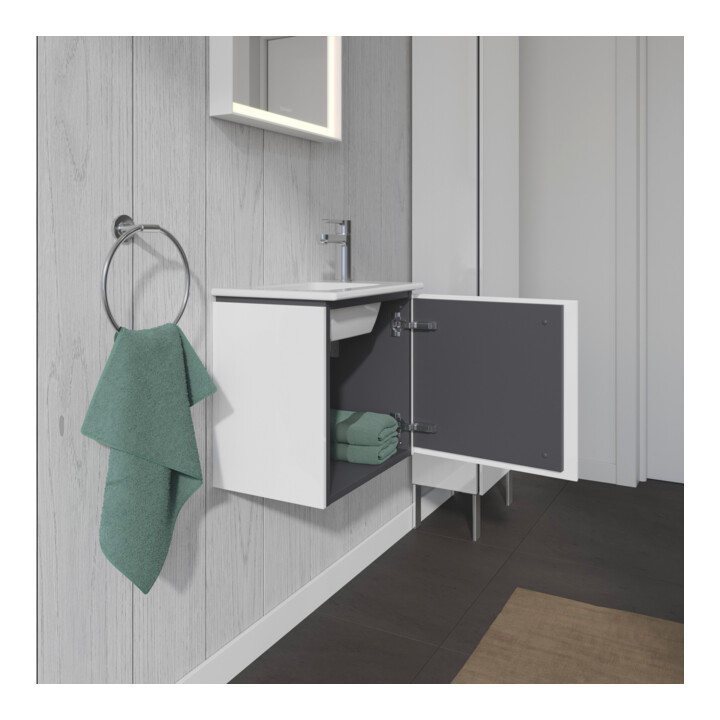 Duravit Waschtischunterschrank L-Cube 42x29,4x40cm, wandhängend, Tür re, we. hgl