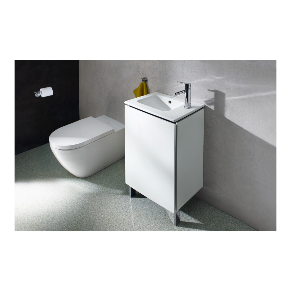 Duravit Waschtischunterschrank L-Cube 42x29,4x70,4cm, steh., Tür li, weiß matt