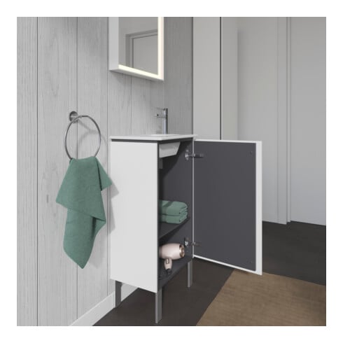 Duravit Waschtischunterschrank L-Cube 42x29,4x70,4cm, steh., Tür li, weiß matt