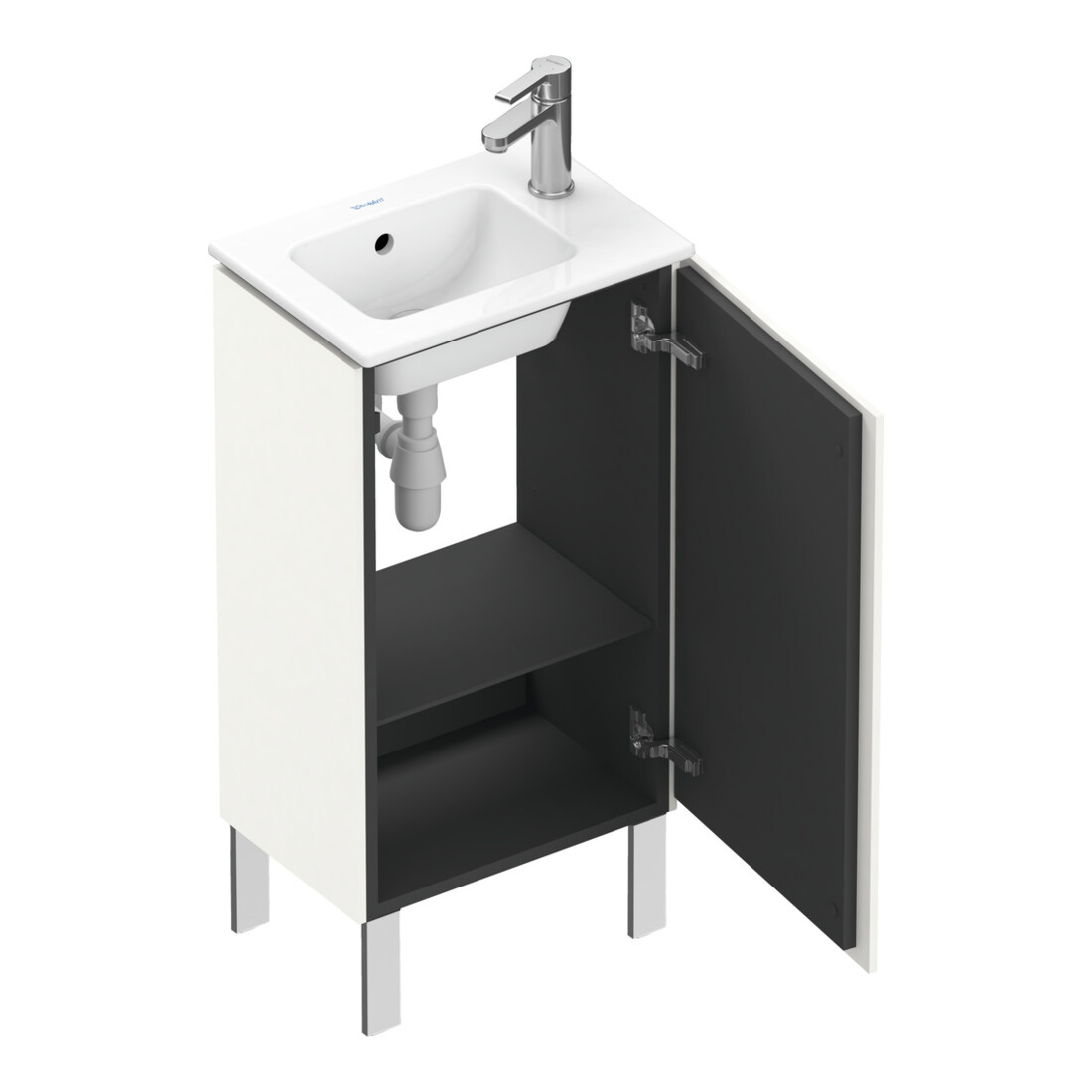 Duravit Waschtischunterschrank L-Cube 42x29,4x70,4cm, steh., Tür re, we. hgl